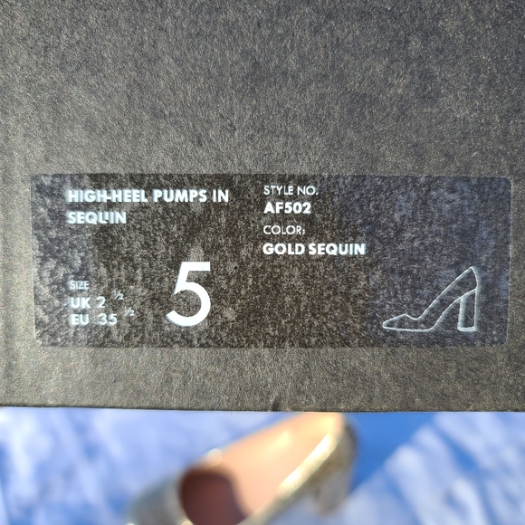 J. Crew High Heel Pumps In Sequin Gold Size 5 - Picture 7 of 8